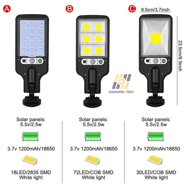 Lámpara Solar Exterior de Alta Potencia - Lampara solar para exterior por 2