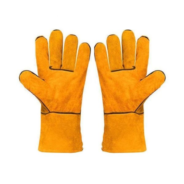 Găng Tay Hàn Da Bò 14 Inch Màu Vàng