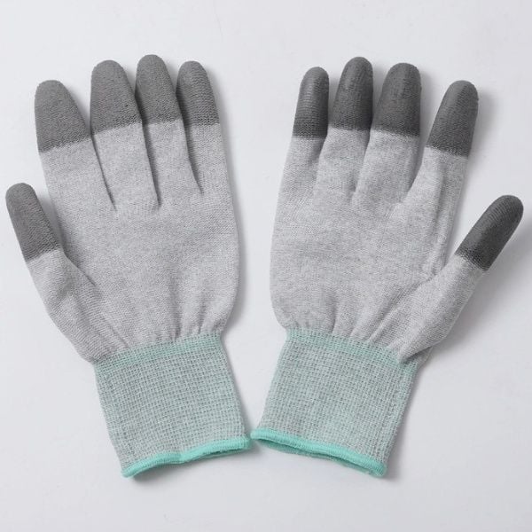 Găng Tay Phủ PU Ngón Tay Màu XámGăng Tay Phủ PU Ngón Tay Màu Xám