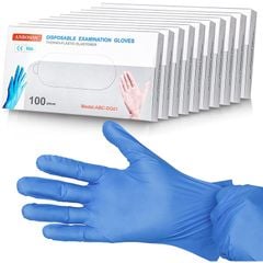 Găng Tay Nitrile Tổng Hợp Màu Xanh Không Bột Độ Đàn Hồi Cao Dùng Cho Nghành Thực Phẩm (1 Hộp 50 Đôi)
