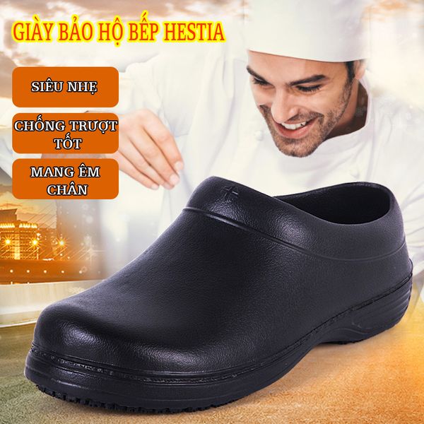 Giày Bảo Hộ Đầu Bếp HESTIA Siêu Nhẹ, Chống Trượt Tốt, Mang Cực Êm Chân