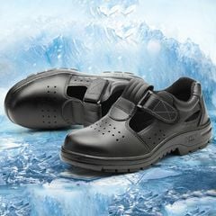 Giày Bảo Hộ Thoáng Khí Mũi Thép Chất Liệu Da Bò Sử Dụng Miếng Quai Dán Velcro Chống Đập, Chống Đâm Xuyên & Chống Trượt (Mã 918)