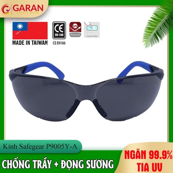 Kính Chống Bụi Safegear P9005Y-A (Tròng kính đen, gọng kính xanh)