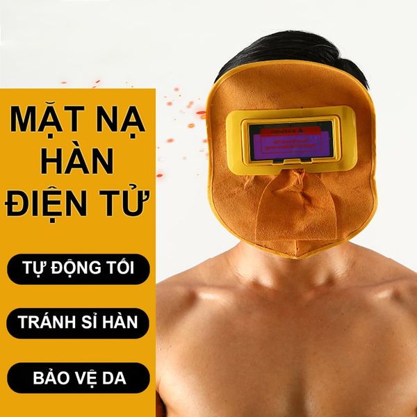 Mặt Nạ Hàn Điện Tử Da Bò Thật Chống Cháy - Mặt Nạ Hàn Điện Tử Bằng Da