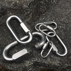 Móc Khoá Chữ D Có Khóa Vặn Chất Liệu Thép Mạ Niken Không Gỉ, Có Độ Cứng Cao, Chắc Chắn, Chống Ăn Mòn, Siêu Bền