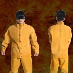 Bộ quần áo thợ hàn da bò Chịu Nhiệt Độ Cao Chất Liệu Da xịn Chống Cháy, Chống Mài Mòn