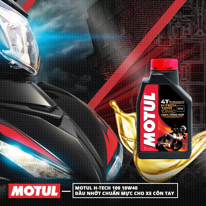  NHỚT MOTUL Hi-Tech 100 4T 10W-40 1L - TỔNG HỢP HOÀN TOÀN 