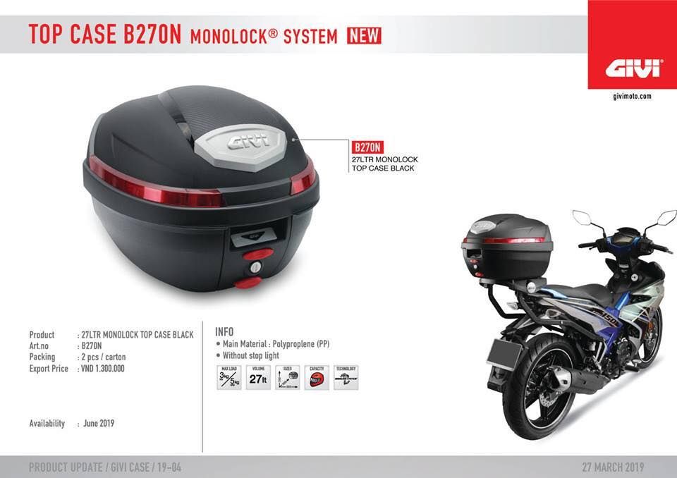  Thùng Givi B270N (Thùng Givi chính hãng) 