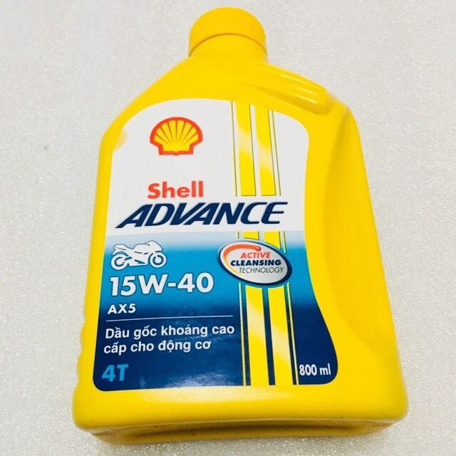  NHỚT SHELL ADVANCE AX5 15W-40 0,8L (Nhớt xe số) 