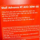  NHỚT SHELL ADVANCE AX3 20W-50 0,8L 