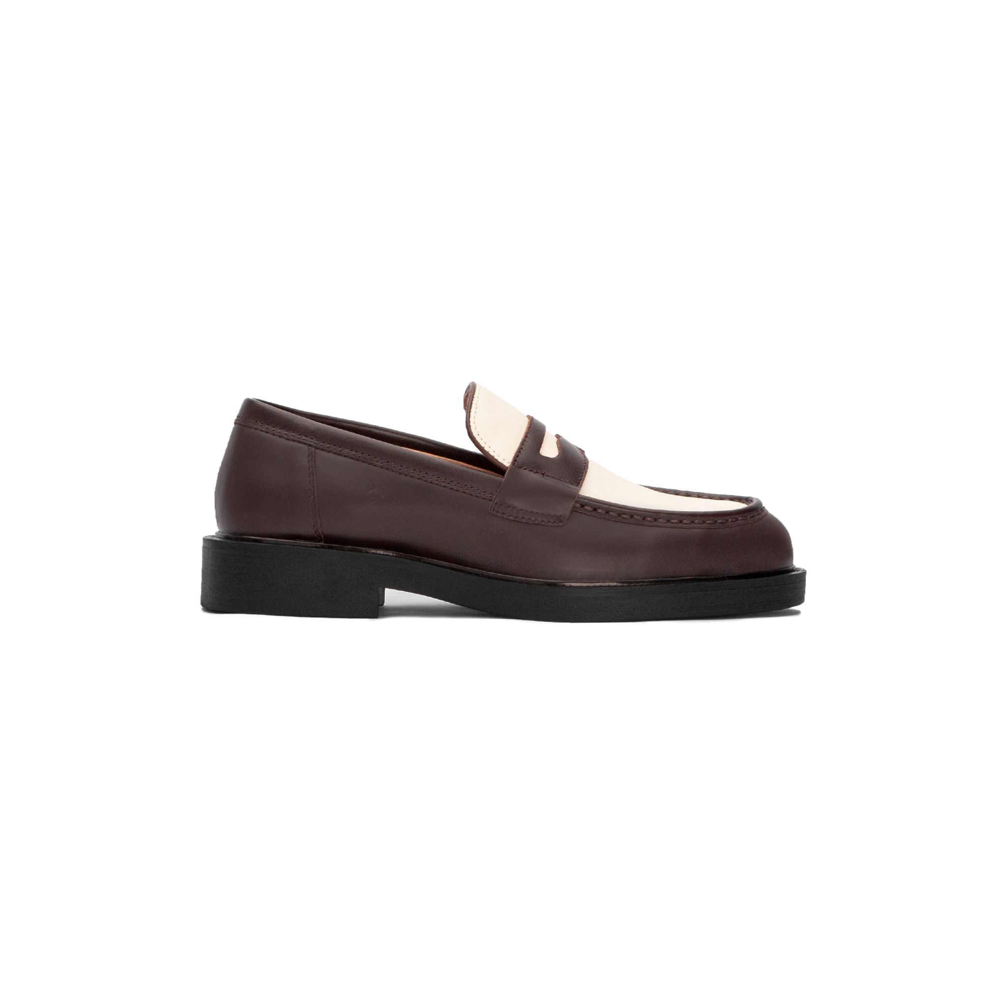  THE SEAN WOLF PENNY LOAFER - BROWN & OFF-WHITE 