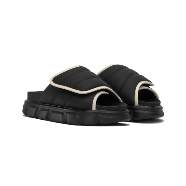  THE LARVA WOLF SLIDE SANDAL - BLACK WHITE 