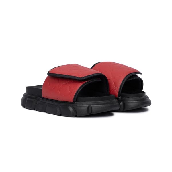  THEWOLF ESSENTIAL MONOGRAM SLIDE SANDAL - RED 