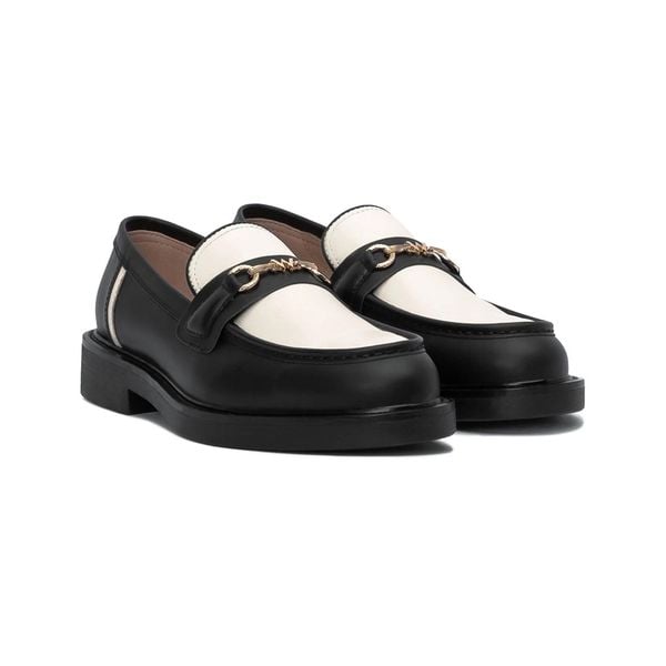  THE SEAN LADY WOLF MODERN LOAFER - BLACK OFF WHITE 
