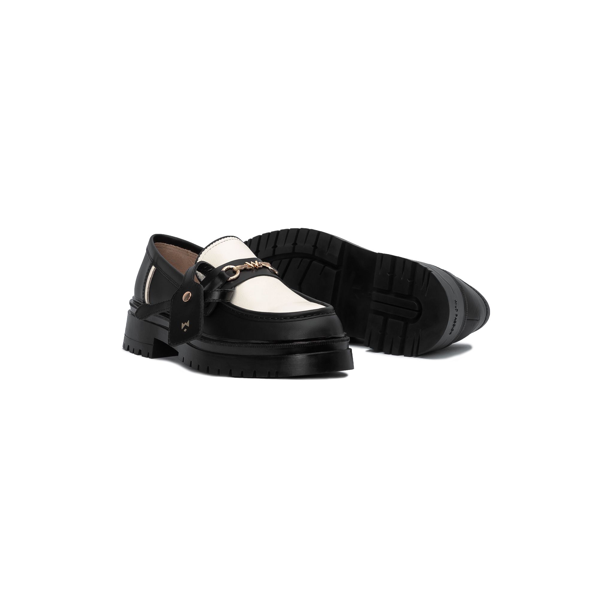  THE SEAN LADY WOLF CHUNKY LOAFER - BLACK OFF WHITE 