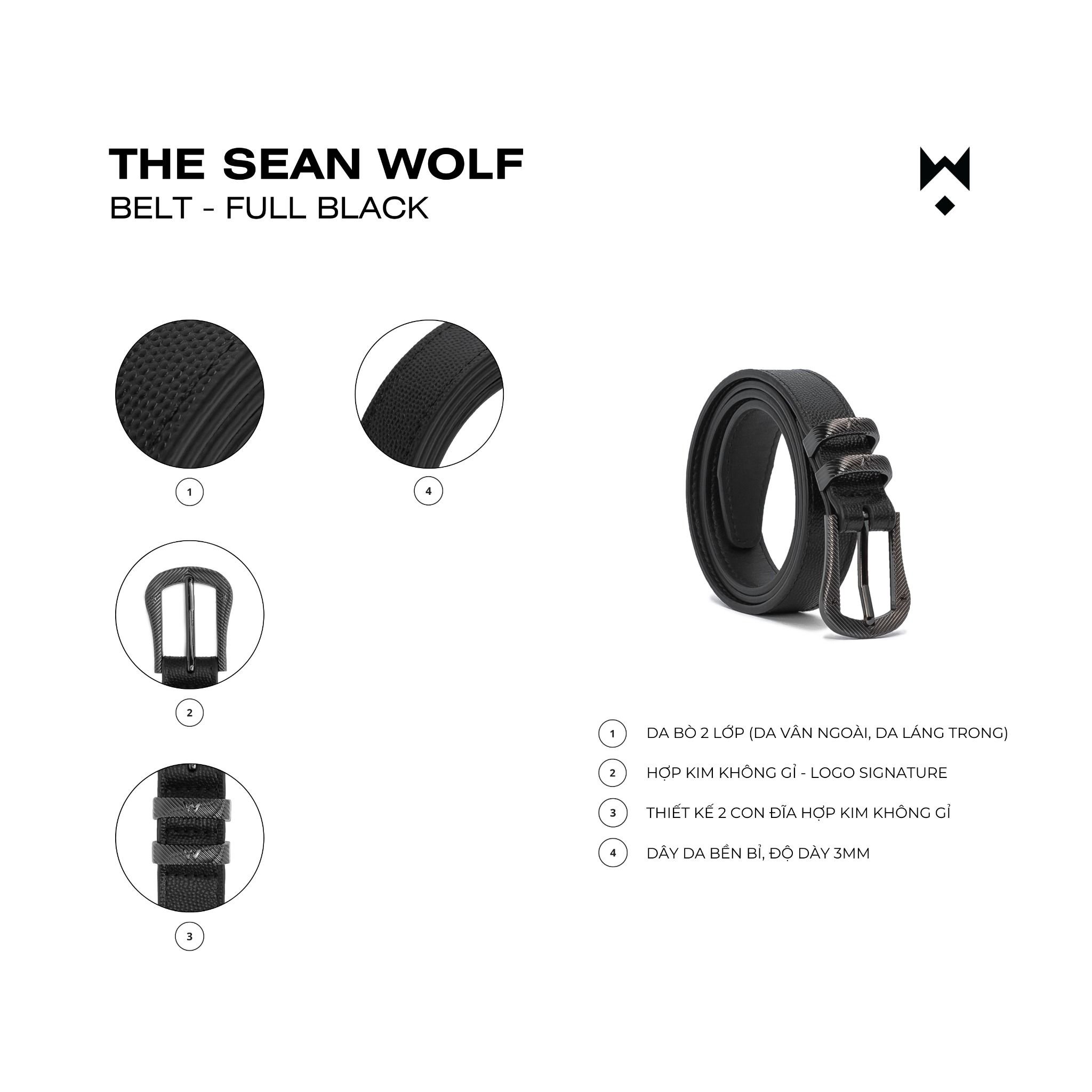  THE SEAN WOLF BELT - BLACK 