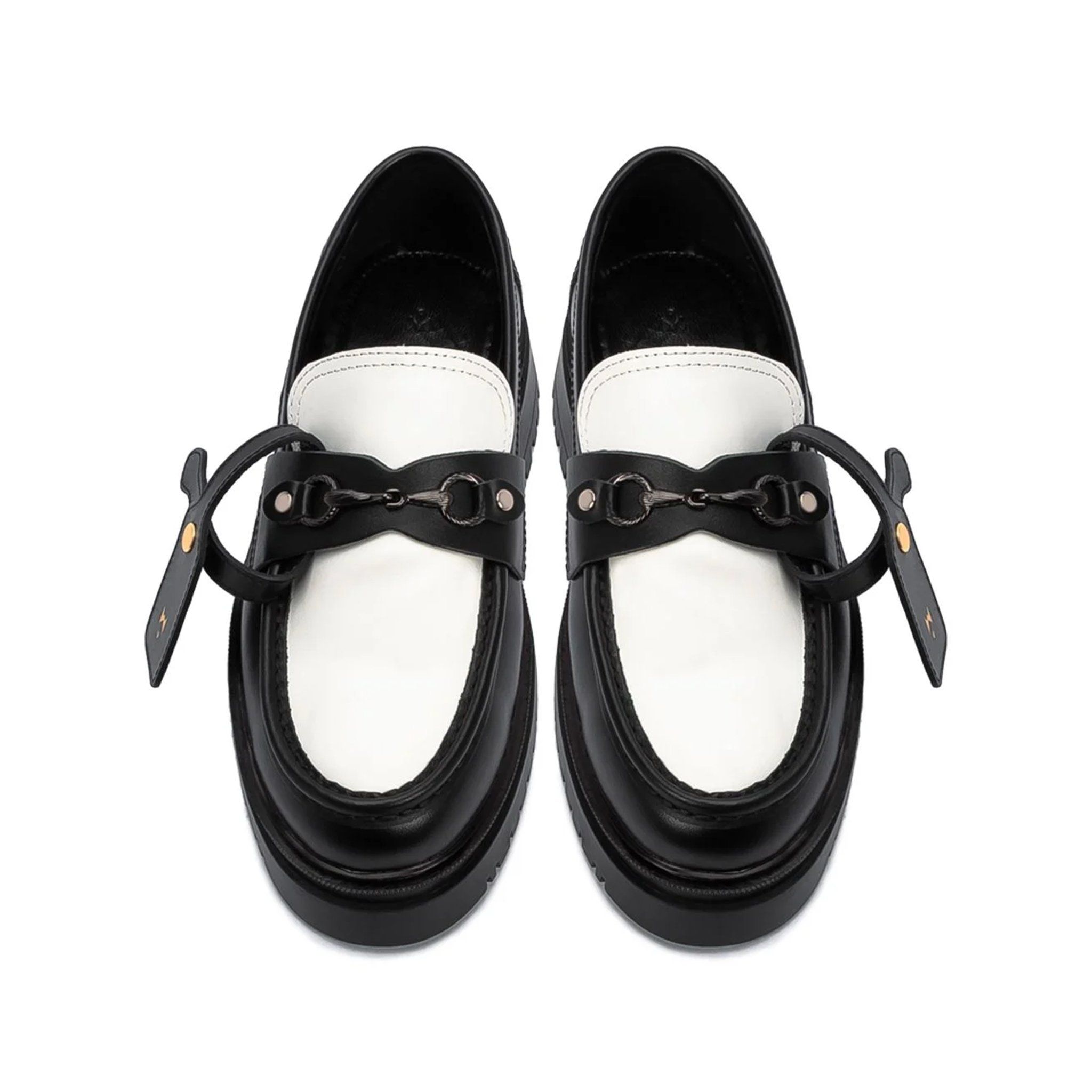  THE LADY WOLF CHUNKY LOAFER - BLACK WHITE 