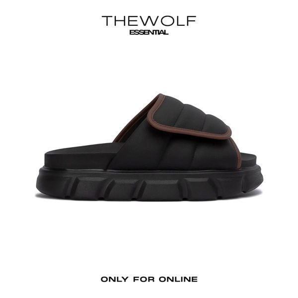  THE LARVA WOLF SLIDE SANDAL - BLACK BROWN 