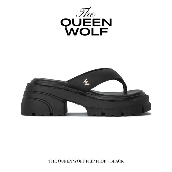  THE QUEEN WOLF FLIP FLOP - BLACK 