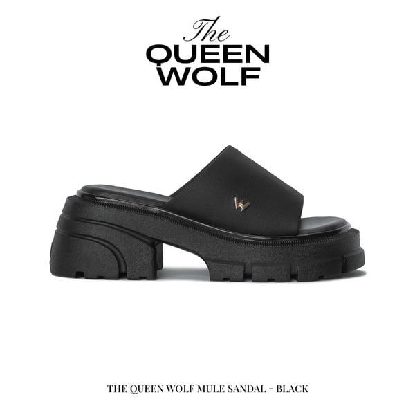  THE QUEEN WOLF MULE SANDAL - BLACK 