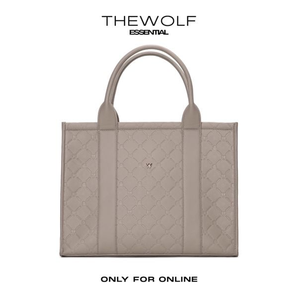  THEWOLF ESSENTIAL MONOGRAM HANDBAG - BEIGE 