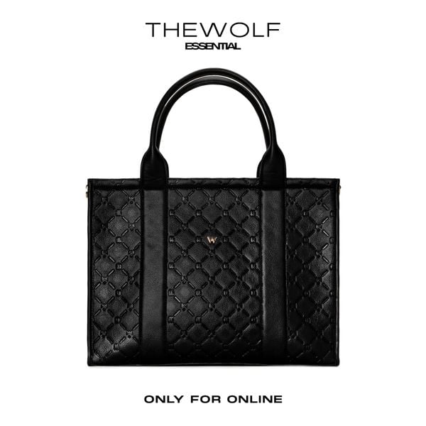  THEWOLF ESSENTIAL MONOGRAM HANDBAG - BLACK 