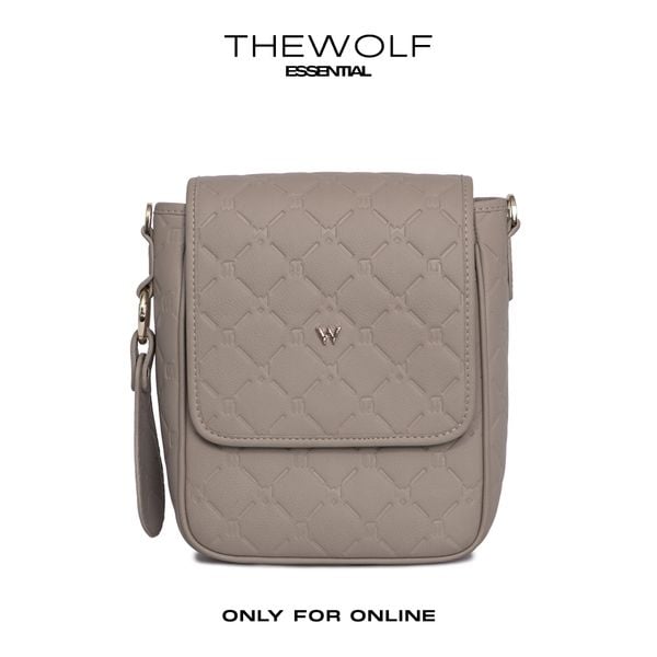  THEWOLF ESSENTIAL MONOGRAM POUCH - BEIGE 