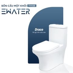 Bồn Cầu Liền Khối Draco T1113S Công Nghệ Xả Xoáy Typhoon Siêu Sạch Chất Liệu Sứ Cao Cấp Tuổi Thọ Lên Tới 30 Năm - Hàng Chính Hãng