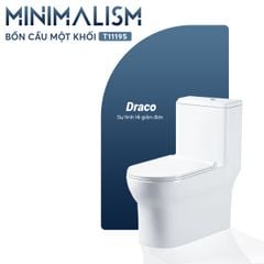 Bồn Cầu Liền Khối Draco T1119S Công Nghệ Xả Xoáy Ultra Flush Mạnh Mẽ Chất Liệu Sứ Cao Cấp Tuổi Thọ Lên Tới 30 Năm - Hàng Chính Hãng