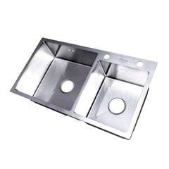 Bồn Rửa Chén 2 Hố Draco S1285IL Chất Liệu Inox 304 Đúc Nguyên Khối Chống Gỉ Chống Ăn Mòn - Hàng Chính Hãng