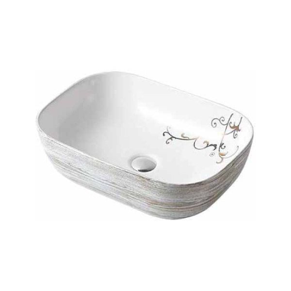 Lavabo Đặt Bàn Draco T2143SA Chất Liệu Sứ Caremic Tráng Men Cleanano Thiết Kế Bầu Nghệ Thuật