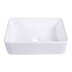 Lavabo Đặt Bàn Draco T2180S Chất Liệu Sứ Caremic Tráng Men Cleanano Cao Cấp Thiết Kế Vuông Tuổi Thọ Lên Tới 30 Năm - Hàng Chính Hãng