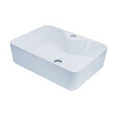 Lavabo Đặt Bàn Draco T2186S Chất Liệu Sứ Caremic Tráng Men Cleanano Cao Cấp Thiết Kế Vuông Tuổi Thọ Lên Tới 30 Năm - Hàng Chính Hãng