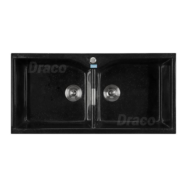 Bồn Rửa Chén Đá Granite 2 Hố Cong Vành Draco S3298DDB