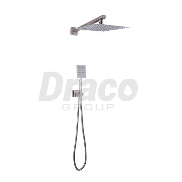 Sen Âm Tường Nóng Lạnh Draco F0398IV 2 Chế Độ Nước Nóng Lạnh Chất Liệu Inox 304 Chống Oxi Hóa Bát Sen Vuông 30cm