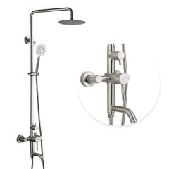 Sen Tắm Đứng Nóng Lạnh Draco F0112I 2 Chế Độ Nước Chất Liệu Inox 304 Chống Gỉ Chống Ăn Mòn Bát Sen Tròn - Hàng Chính Hãng