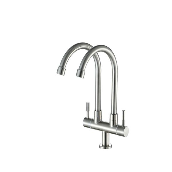 Vòi Rửa Chén Lạnh Draco F3214I 1 Chế Độ Nước 2 Vòi Nước Inox 304 Chống Gỉ Chống Ăn Mòn