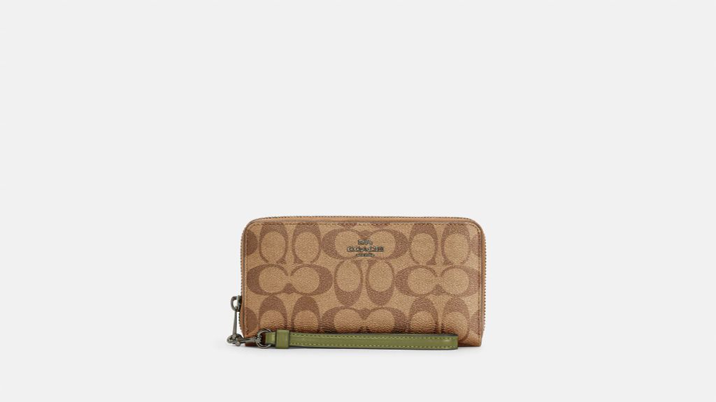 Long Zip Around Wallet In Signature Canvas ( QB/KHAKI/OLIVE GREEN ) Long Zip Around Wallet In Signature Canvas ( QB/KHAKI/OLIVE GREEN )