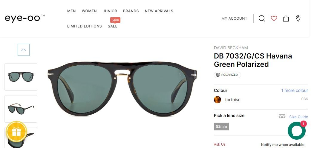  David Beckham DB7032GCS glasses with clip-on 