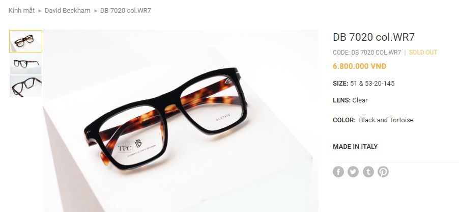  David Beckham DB 7020 eyeglasses 