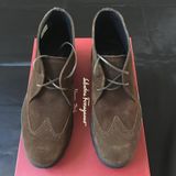  Ferragamo Parker Suede Wingtip boots 