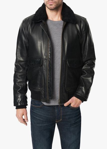  Joe's Jeans SHEARLING COLLAR FLIGHT JACKET 