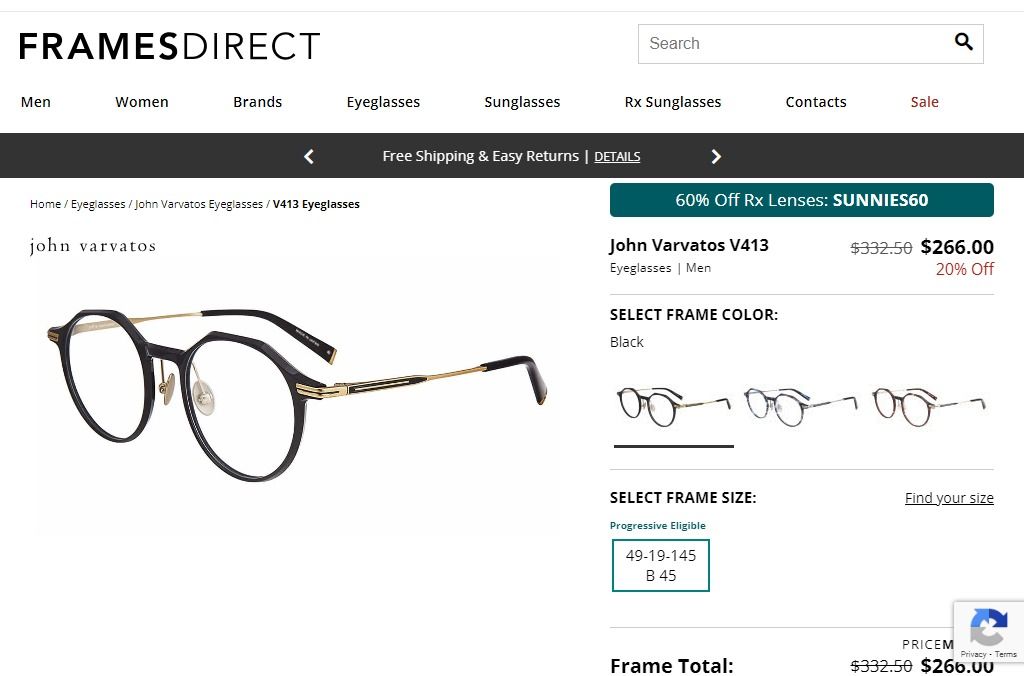  John Varvatos V413 Black eyeglasses 