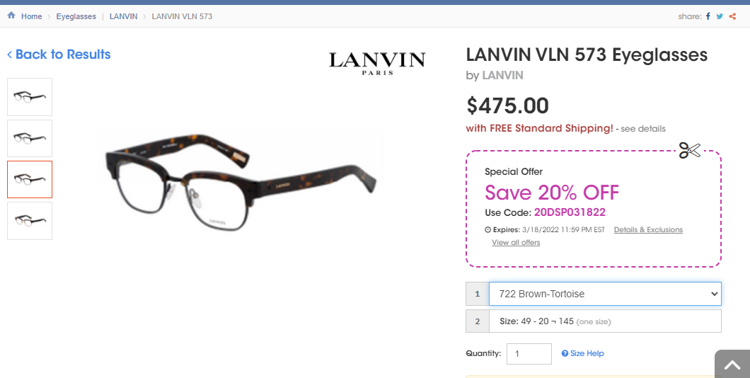 LANVIN VLN 573 0722 LANVIN VLN 573 0722