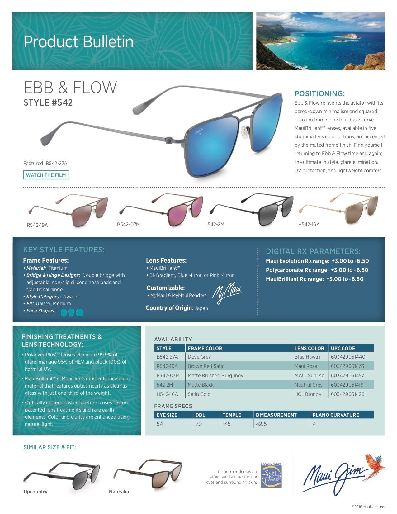  Maui Jim Ebb & Flow B542-27A sunglasses 