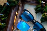  Maui Jim Kawika black & pewter frame, blue hawaii lenses 