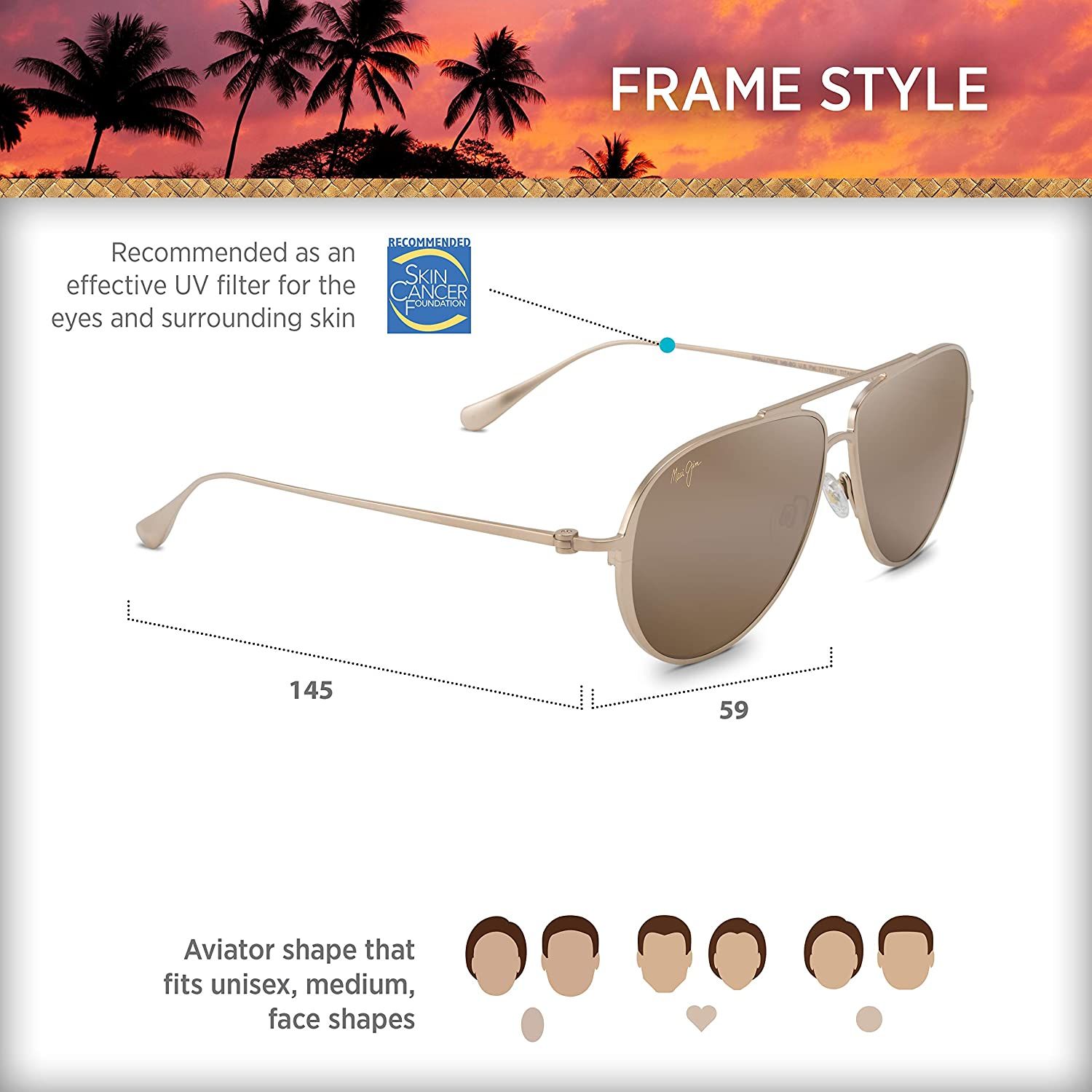 Maui Jim Shallows Satin Gold HCL Bronze Maui Jim Shallows Satin Gold HCL Bronze