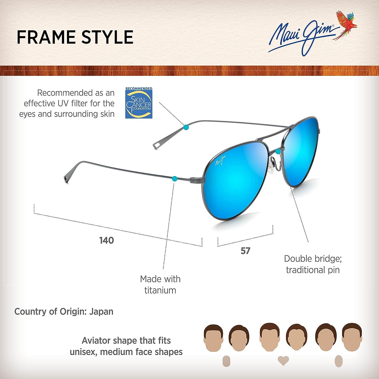  Maui Jim Walaka Blue Hawaii sunglasses 