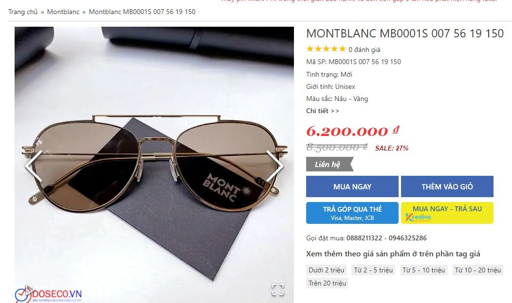  Mont Blanc MB0001S - 007 sunglasses 