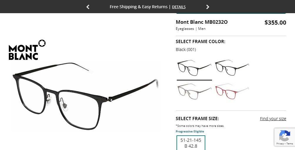  (ĐÃ BÁN)  Mont Blanc MB0232O 004 eyeglasses 